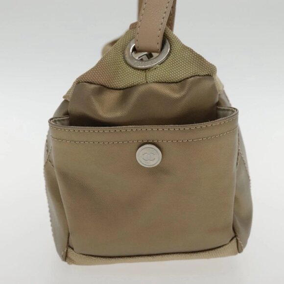 CHANEL Paris Biarritz Shoulder Bag Coated Canvas Gold Tone CC Auth ar12598 - Picture 4 of 16